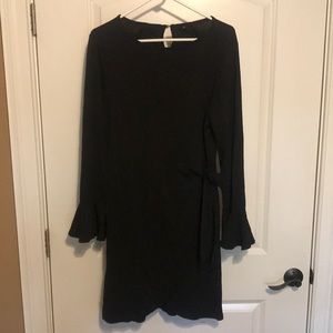 Black Dress with Flutter Accents